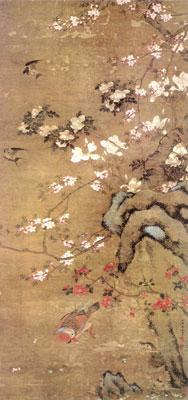 《桃花鸳鸯图》